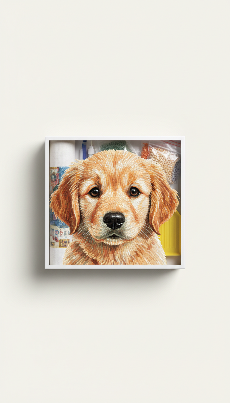 Dog Diamond Painting Kit With Keepsake Packaging