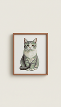Framed Diamond Cat Portrait
