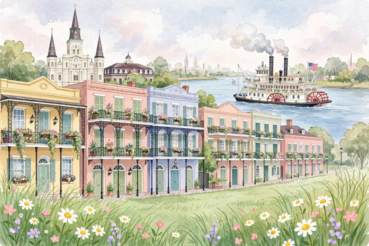 New Orleans Riverfront, an original painting by Christina Back
