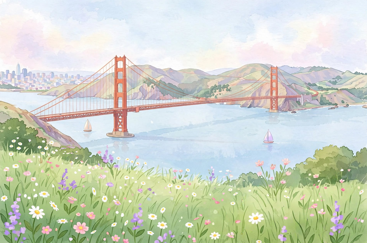 Golden Gate Meadow, an original painting by Christina Back