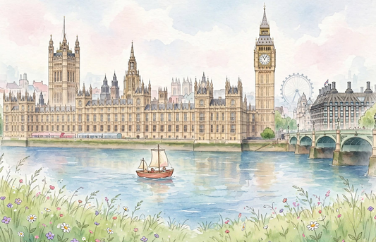 Thames at Westminster, an original painting by Christina Back