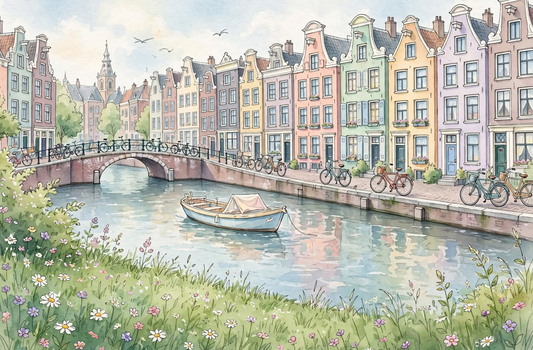 Amsterdam Canals, an original painting by Christina Back