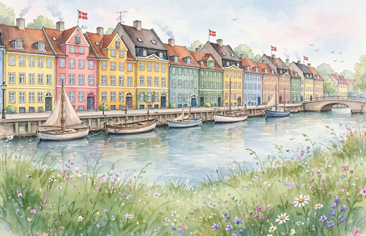 Nyhavn Harbour, an original painting by Christina Back