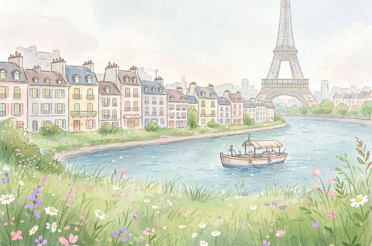 Paris on the Seine, an original painting by Christina Back
