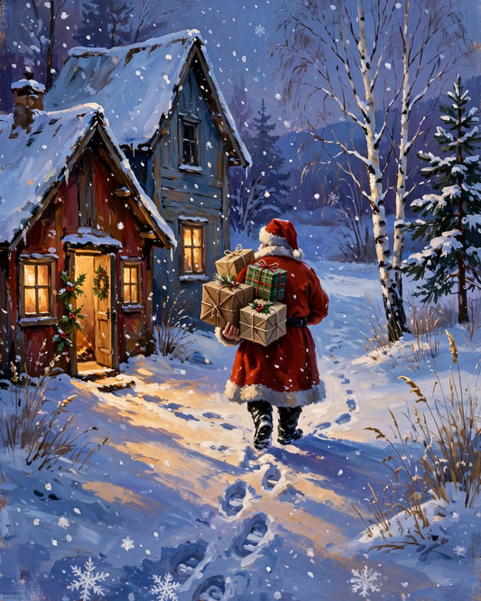 Santa's Walk Home, an original painting by Christina Back